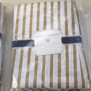 Metallic stripe bedskirt